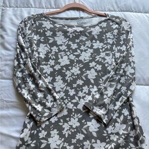 Gray Floral Top by Croft & Barrow